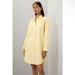 SAUNDERS COLLECTIVE | Oversized Pale Yellow Shirt Dress Women’s Size 10
